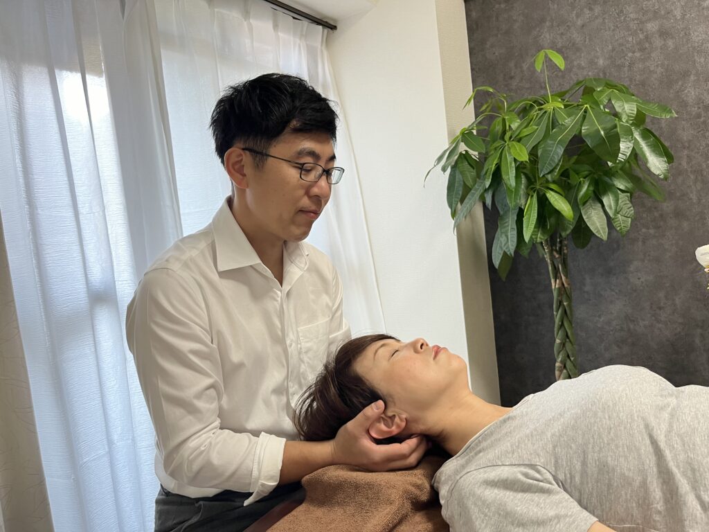 姿勢矯正の様子