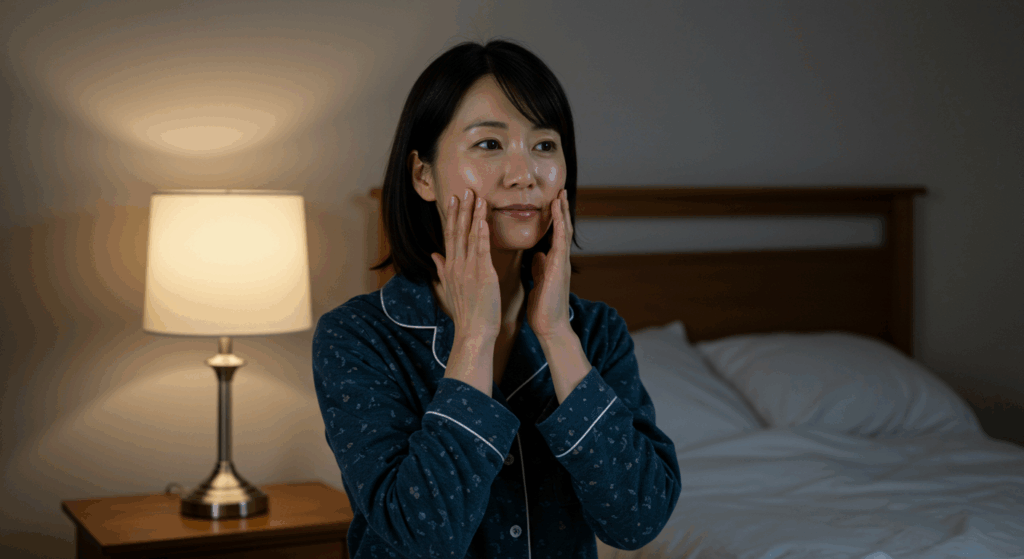 寝る前の顔マッサージ