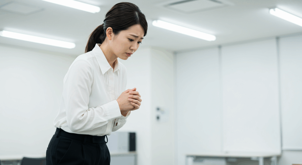 失敗を気にする女性
