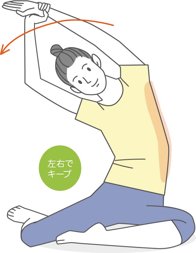 脇腹のストレッチ