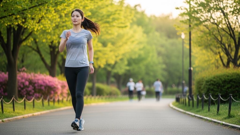 ウォーキングする女性