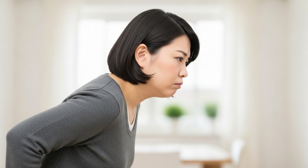 姿勢が悪い女性