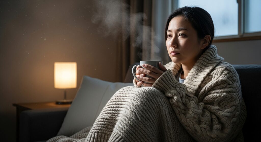 寒がりの女性